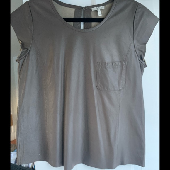 LAST CALL! MAKE OFFER!
Joie Rancher Leather Pocket Tee in Mink Taupe, M - Picture 3 of 8